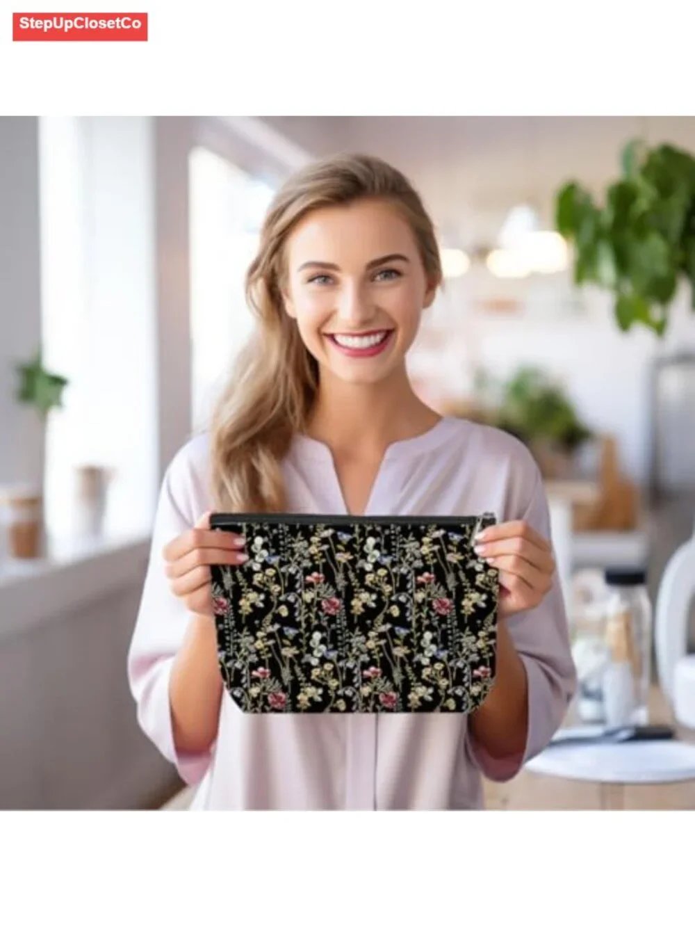 Makeup Bag Cosmetic Pouch Cotton Linen Travel Toiletry Organizer Gift